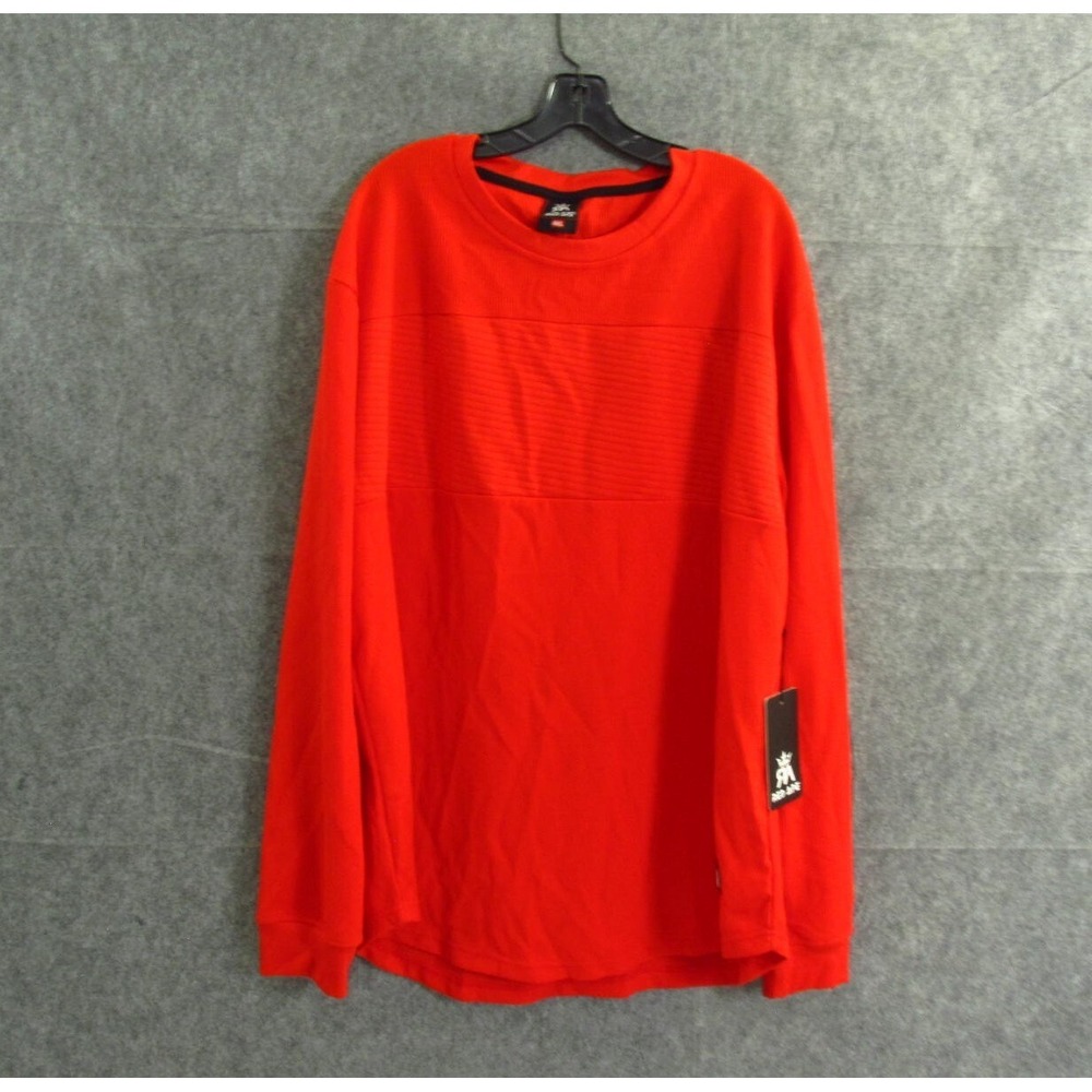 RED APE Men's Crew Neck Pull Over L/S 4XL Red Solid Lite Sweatshirt NWT Baggy